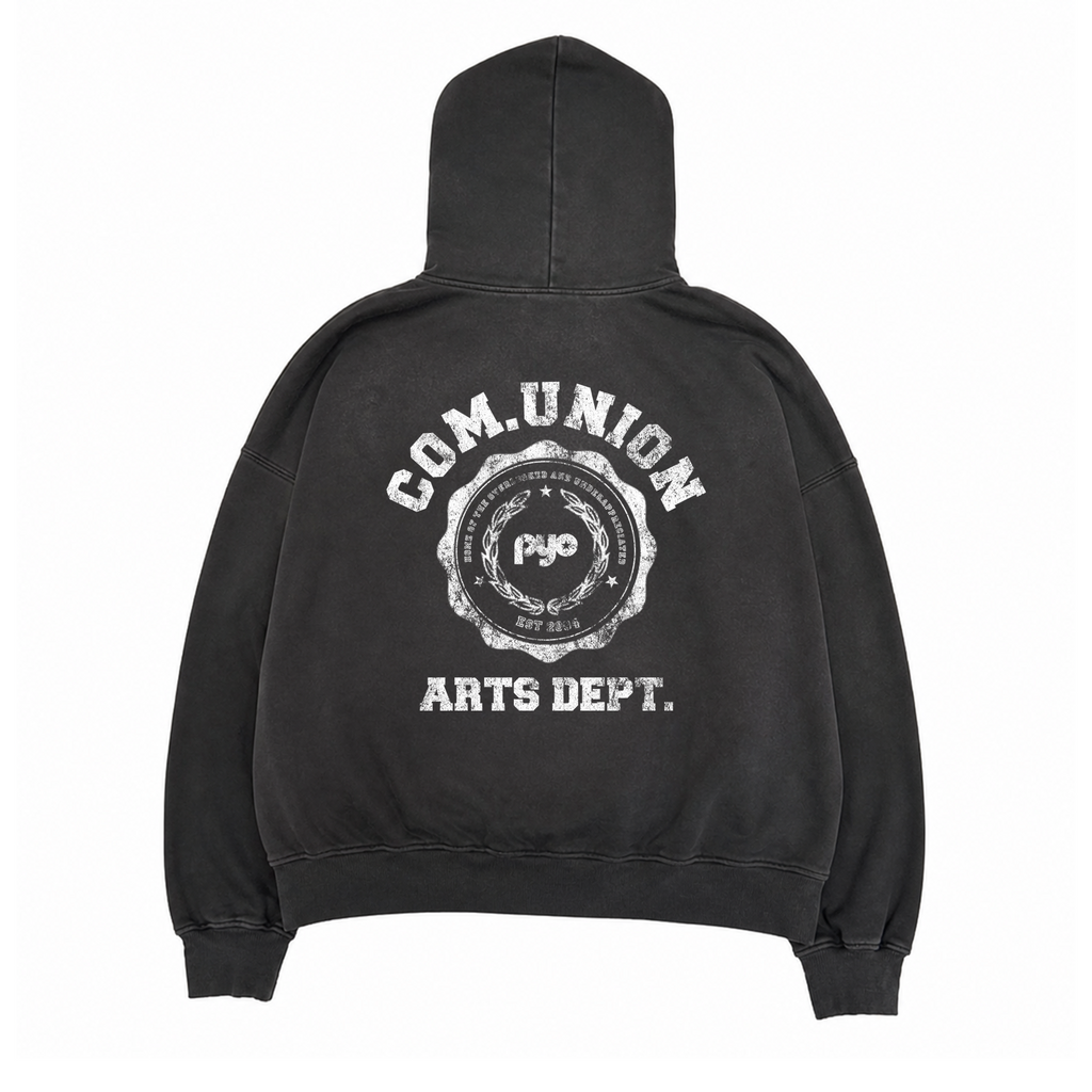 "ARTS DEPT" ACID WASH HOODIE