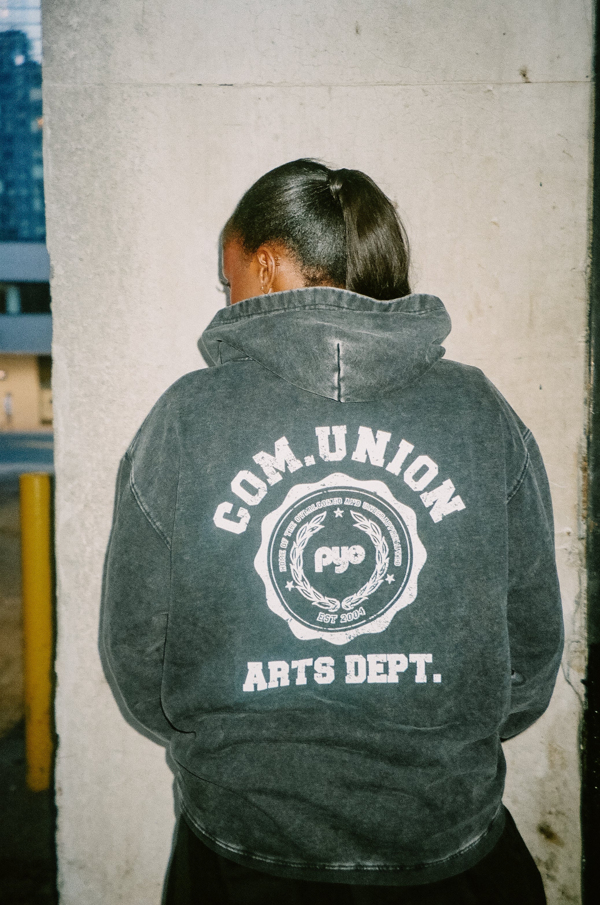 "ARTS DEPT" ACID WASH HOODIE