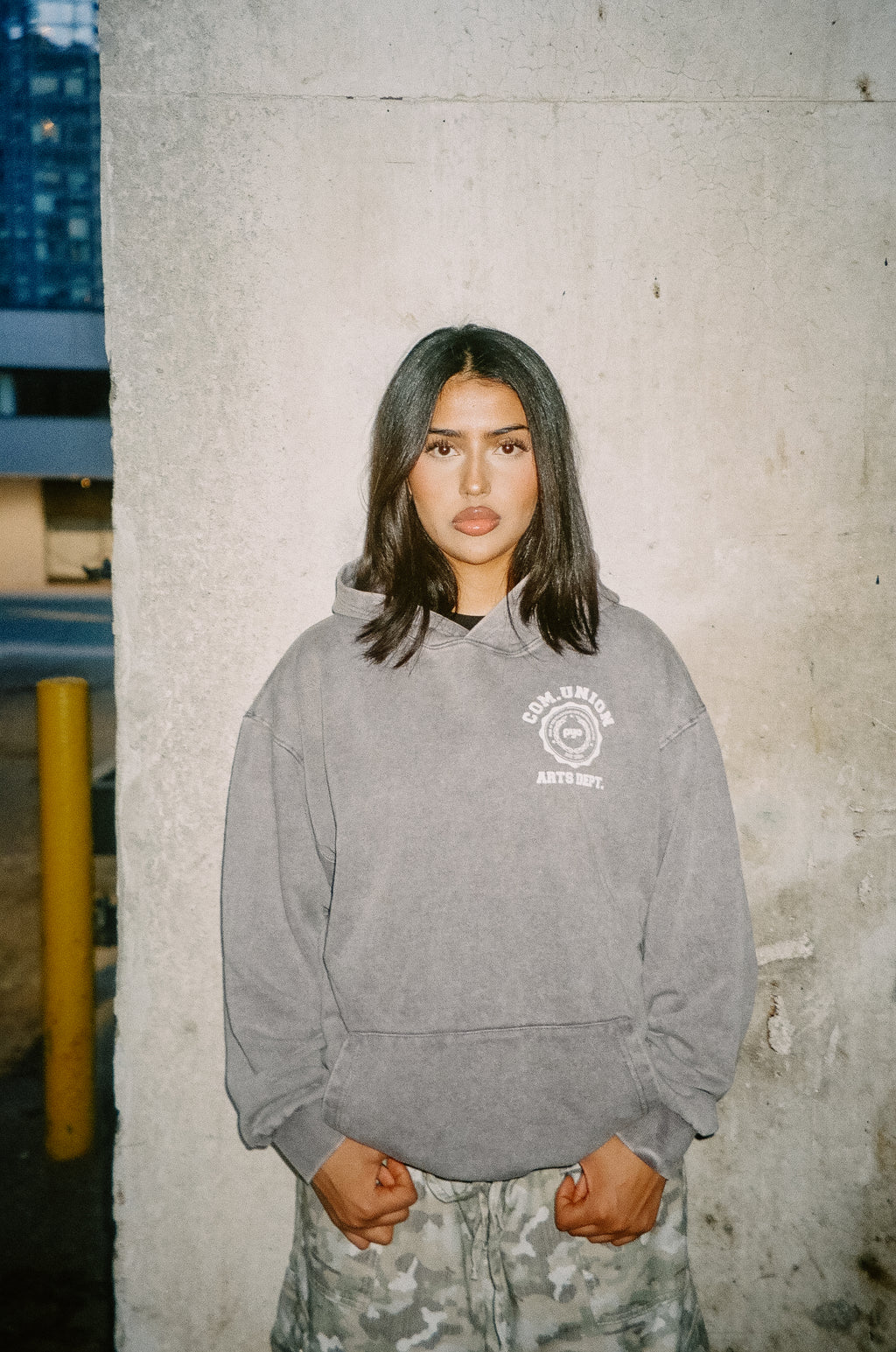 "ARTS DEPT" ACID WASH HOODIE
